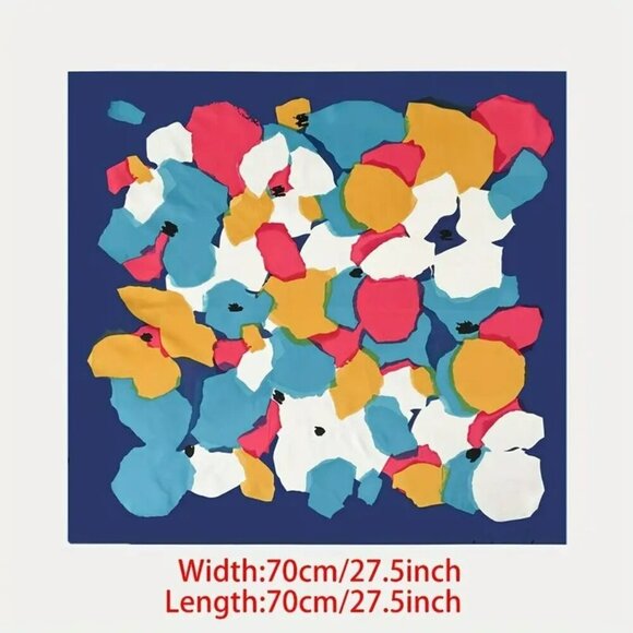 NWT - Colorful Oil Painting Pattern Square Scarf (SKU 0240) - Picture 4 of 4